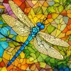 Stained Glass Dragonfly Diamond Painting