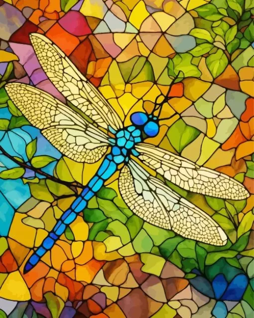 Stained Glass Dragonfly Diamond Painting