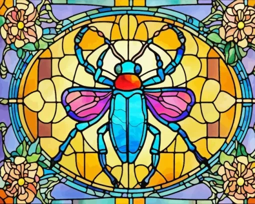 Stained Glass Ladybug Diamond Painting