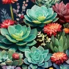 Succulent Plants Art Diamond Painting