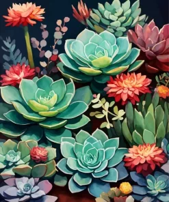 Succulent Plants Art Diamond Painting