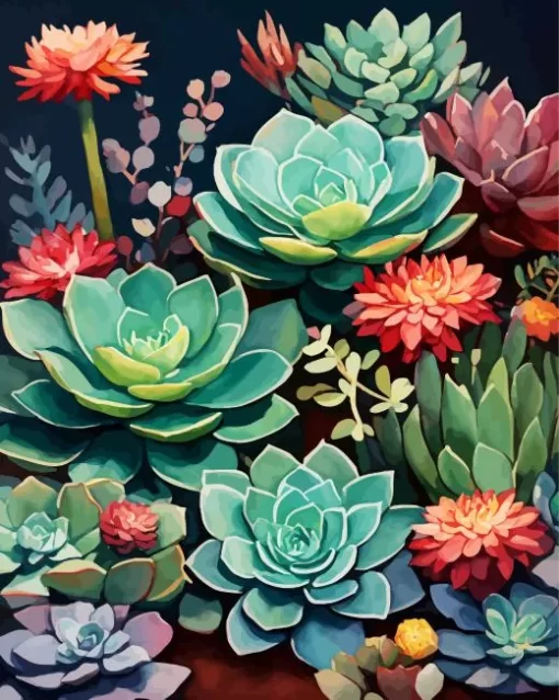 Succulent Plants Art Diamond Painting