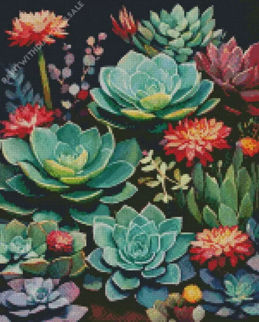 Succulent Plants Art Diamond Painting