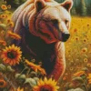 Sunflowers Bear Diamond Painting