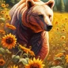 Sunflowers Bear Diamond Painting