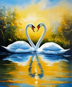 Swan Pair Art Diamond Painting