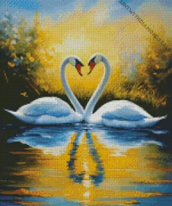 Swan Pair Art Diamond Painting