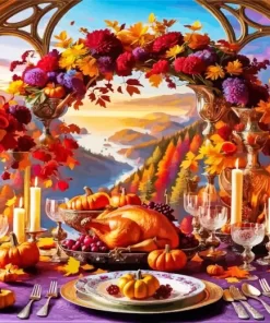 Thanksgiving Table Art Diamond Paintings