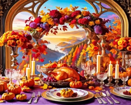 Thanksgiving Table Art Diamond Paintings