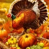 Thanksgiving Turkey And Pumpkins Diamond Paintings