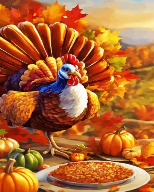 Aesthetic Thanksgiving Turkey Diamond Paintings