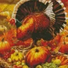 Thanksgiving Turkey And Pumpkins Diamond Paintings