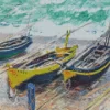 Three Fishing Boats Diamond Paintings