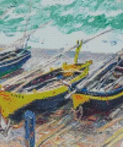 Three Fishing Boats Diamond Paintings