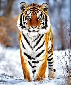 Tiger In Snow Diamond Painting