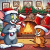 Tom And Jerry Celebrating Christmas Diamond Painting