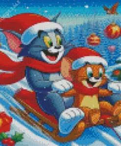 Tom And Jerry Christmas Diamond Paintings