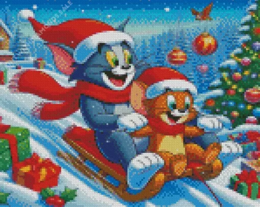 Tom And Jerry Christmas Diamond Paintings