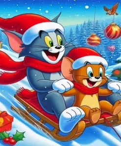 Tom And Jerry Christmas Diamond Paintings