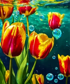 Underwater Tulips Diamond Painting