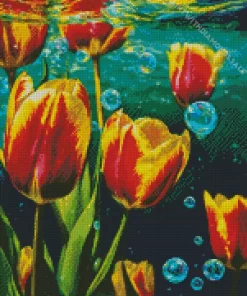 Underwater Tulips Diamond Painting