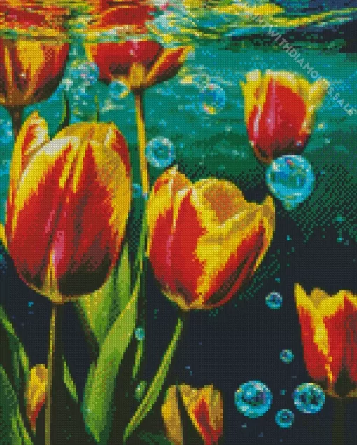 Underwater Tulips Diamond Painting