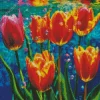 Underwater Tulips And Bubbles Diamond Painting