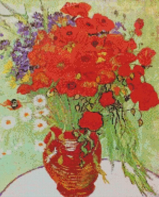 Vincent Van Gogh Poppies And Daisies Diamond Painting