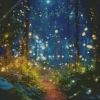 Whimsical Forest With Fireflies Diamond Painting