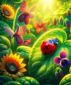 Whimsical Ladybug Art Diamond Painting