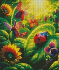 Whimsical Ladybug Art Diamond Painting