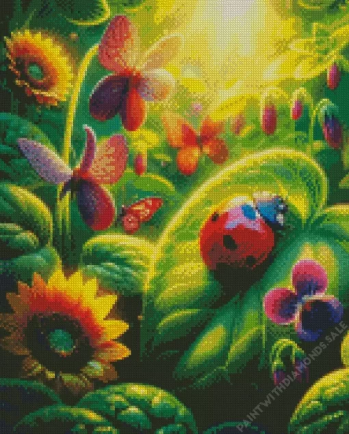 Whimsical Ladybug Art Diamond Painting