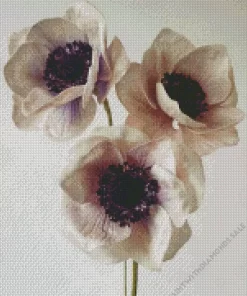 White Anemone Diamond Painting