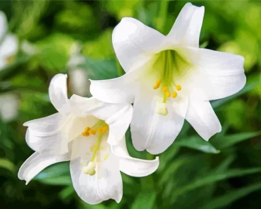 White Easter Lilies Diamond Painting