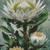 White Proteas Diamond Painting