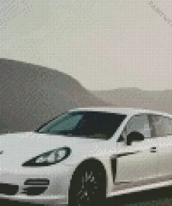 White Porsche Car Diamond Painting