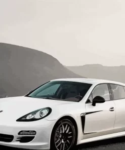 White Porsche Car Diamond Painting