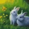 White Rabbits Diamond Painting