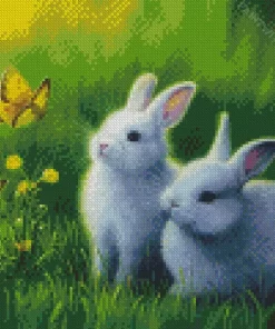 White Rabbits Diamond Painting