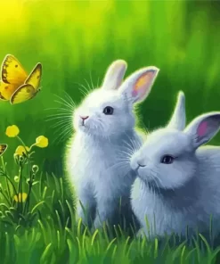 White Rabbits Diamond Painting