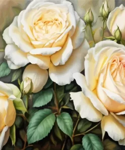 White Roses Art Diamond Painting