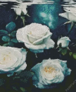 White Roses Underwater Diamond Painting