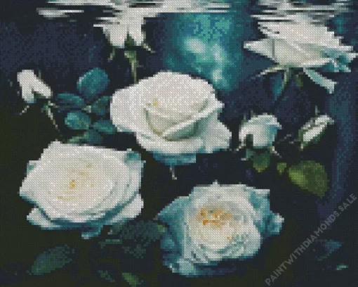 White Roses Underwater Diamond Painting