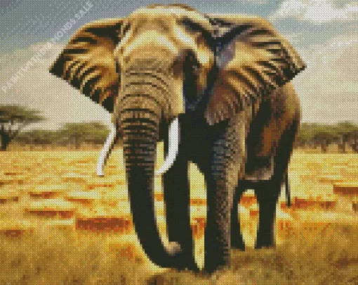 Wild Elephant Diamond Painting