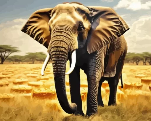 Wild Elephant Diamond Painting