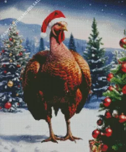 Wild Turkey Christmas Diamond Painting