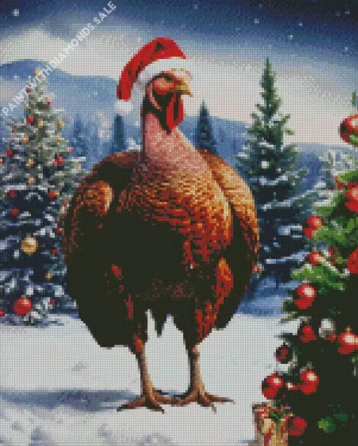 Wild Turkey Christmas Diamond Painting