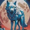 Wolf And Moon Diamond Painting