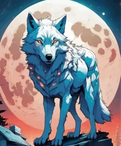 Wolf And Moon Diamond Painting