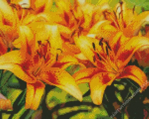 Yellow Asiatic Lilies Diamond Painting